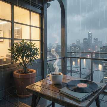 Rainy Cafe Terrace